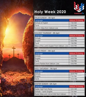 HOLY WEEK  / ශුද්ධවූ සතිය 2020